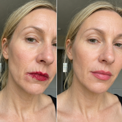 Before and after with the Cozylea pH Glow Lipstick