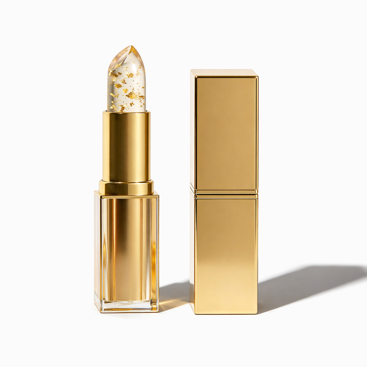 Cozylea pH Glow Lipstick, gold tube with 24k gold flakes
