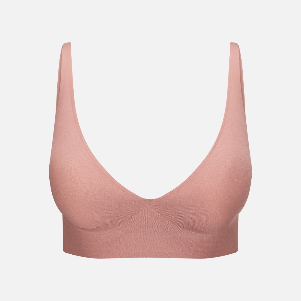 Cozylea Comfort Bra in Blush, seamless and wireless, front view