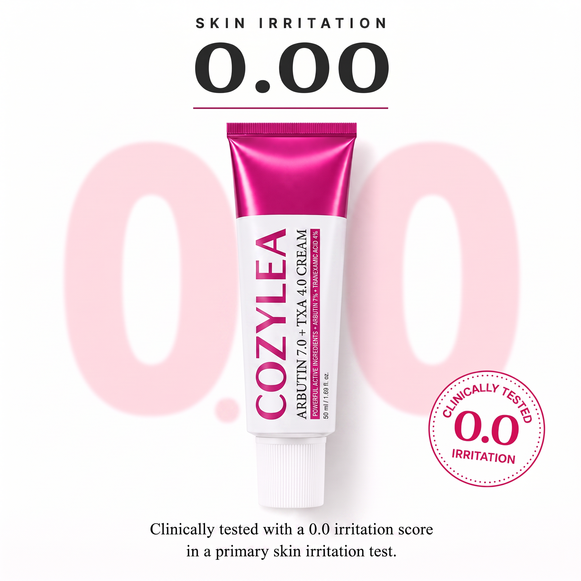 Clinically tested with a 0.0 irritation score in a primary skin irritation test