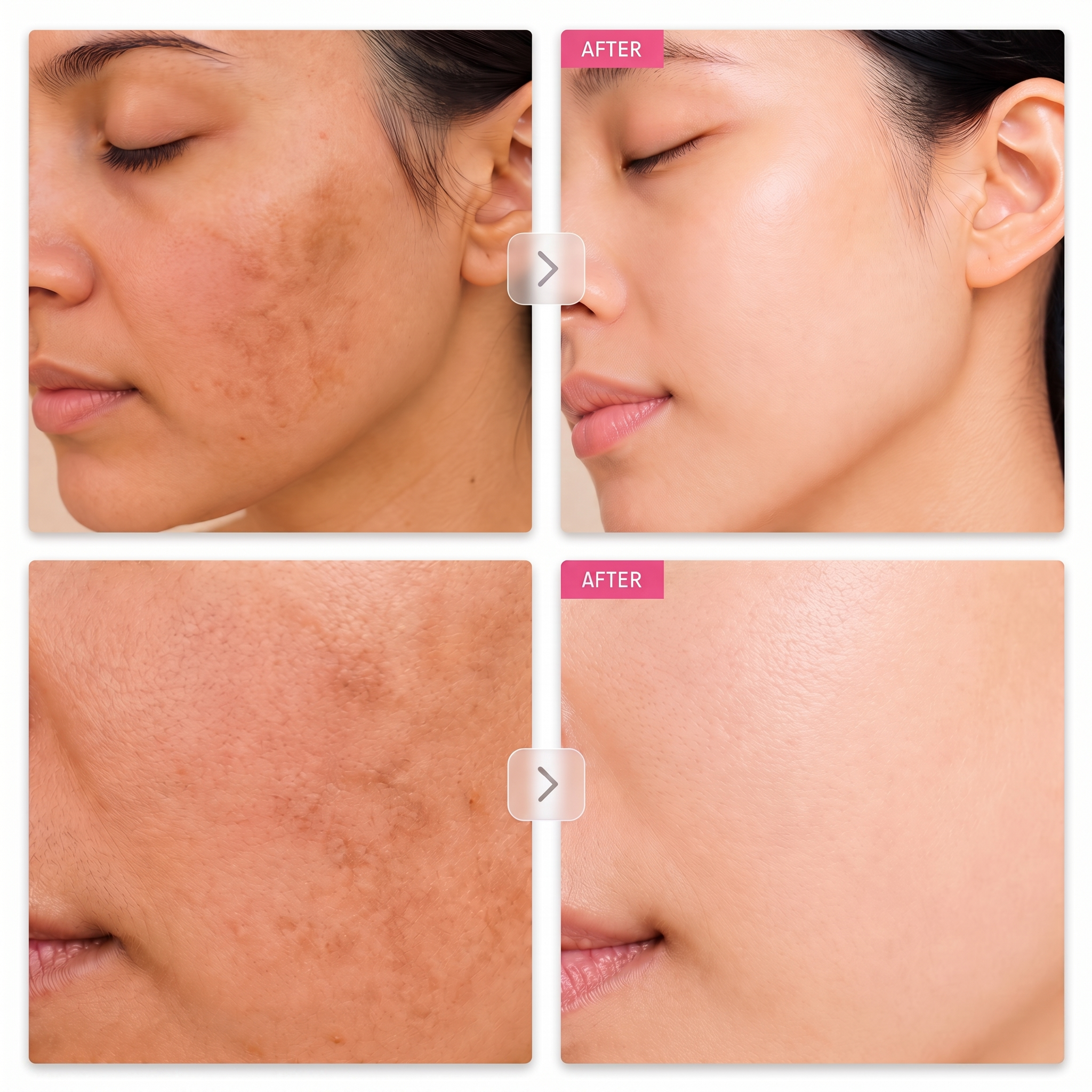 Before and after results on dark spots and melasma with the Cozylea Brightening Cream
