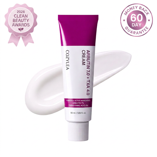 Cozylea Arbutin 7% + TXA 4% Brightening Cream — 2026 Clean Beauty Awards, 60 day money back guarantee