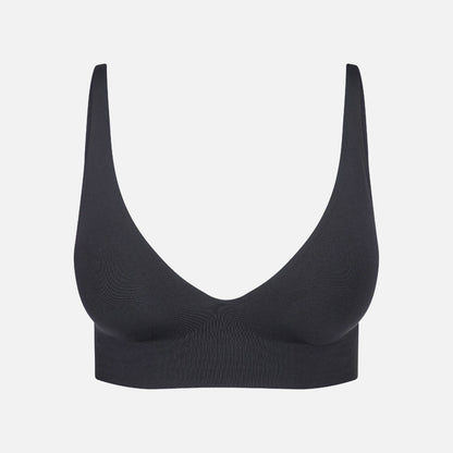 Cozylea Comfort Bra in Black, seamless and wireless, front view