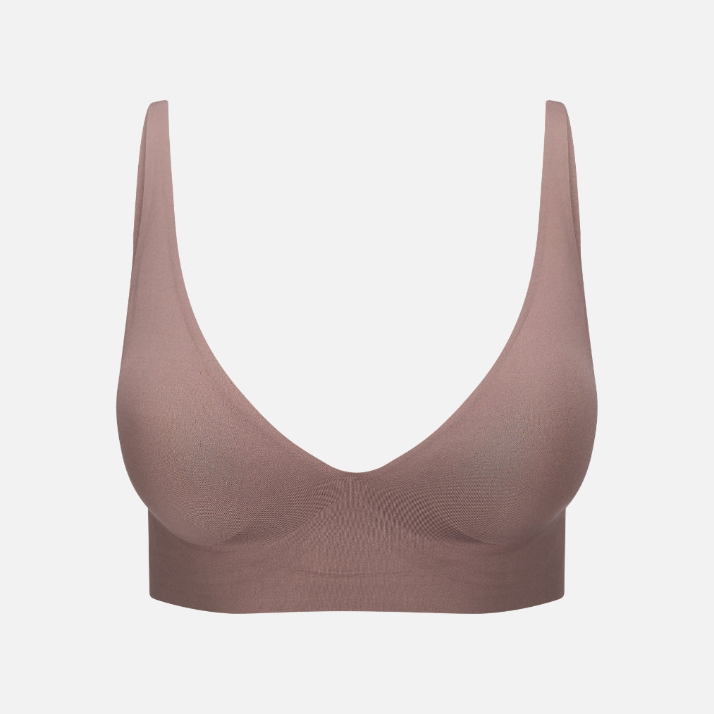 Cozylea Comfort Bra in Violet, seamless and wireless, front view