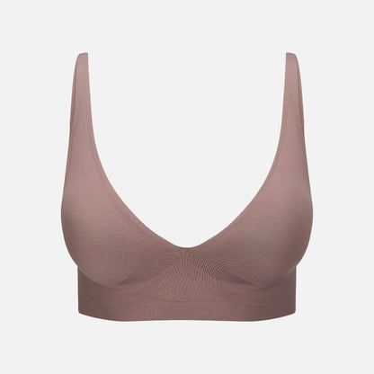 Cozylea Comfort Bra in Violet, seamless and wireless, front view